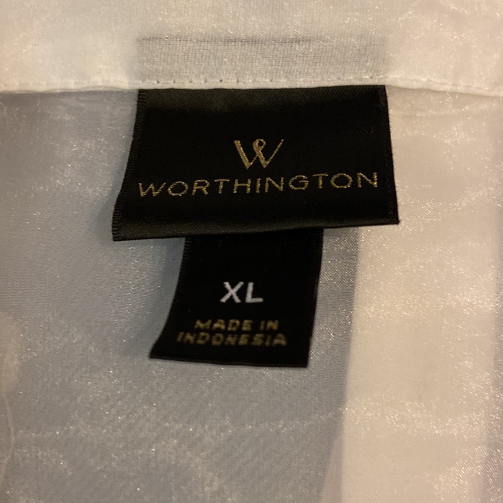 Worthington White Lace Sheer Peplum Top - Picture 7 of 7
